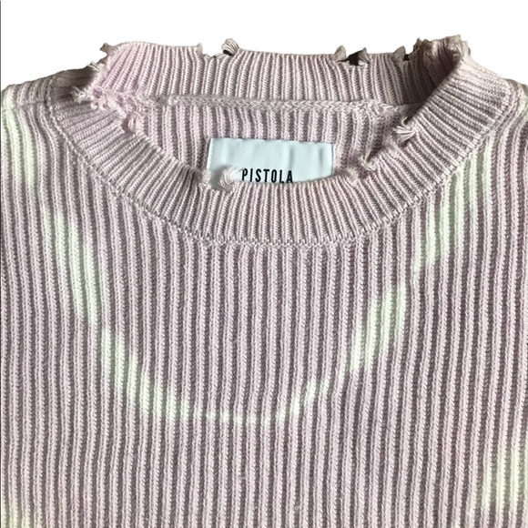 EVEREVE PISTOLA Eva cropped distressed tie dye pullover Medium - Picture 3 of 7